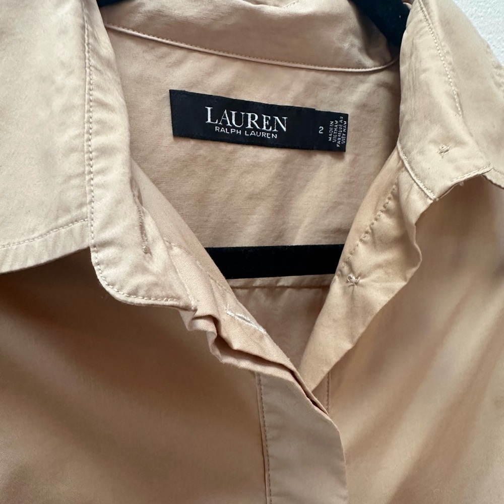 Ralph Lauren Beige Collared Shirt Dress - Picture 3 of 5